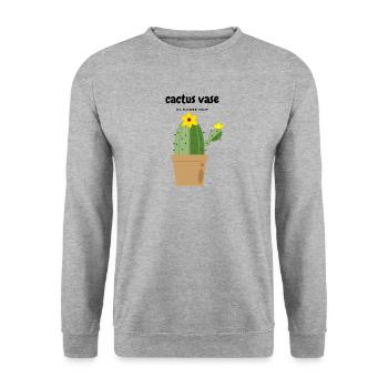 Kaktus - Unisex Pullover - Weißgrau meliert - Vorne - Alina (178cm) & Michal (187cm)