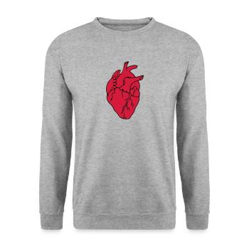 Heart Love I love Vascular Organ Heart attack 2c - Unisex Sweatshirt - salt & pepper - Front - Alina (178cm) & Michal (187cm)