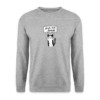Mon chat - me donner à manger - Sweat-shirt Unisexe - gris chiné - Devant - Alina (178cm) & Michal (187cm)