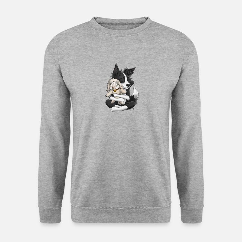 Ich bin ein Schäferhund - schwarz - Unisex Pullover - Weißgrau meliert