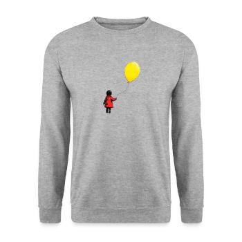 The balloon kid - Sweat-shirt Unisexe - gris chiné - Devant - Alina (178cm) & Michal (187cm)