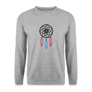 Dreamcatcher / Dreamcatcher PEARLS - Unisex Sweatshirt - salt & pepper - Front - Alina (178cm) & Michal (187cm)