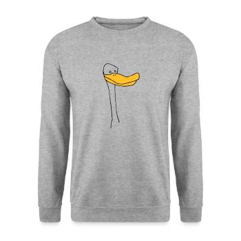 Quak! - Unisex Pullover - Weißgrau meliert - Vorne - Alina (178cm) & Michal (187cm)