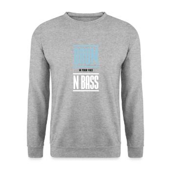 Drum and Bass Techno Music DJ - Sweat-shirt Unisexe - gris chiné - Devant - Alina (178cm) & Michal (187cm)