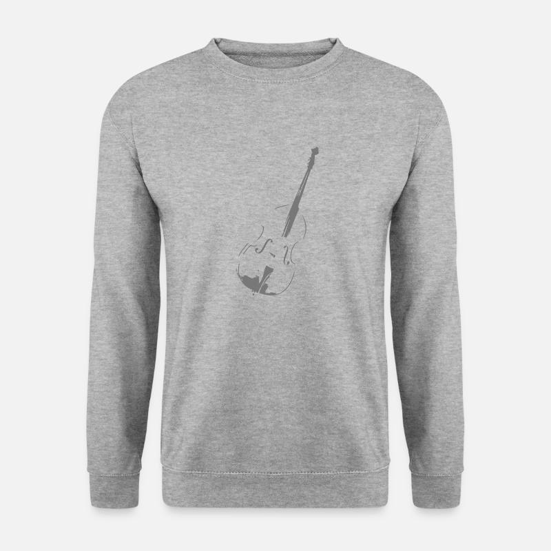 Kontrabass - Unisex Pullover - Weißgrau meliert