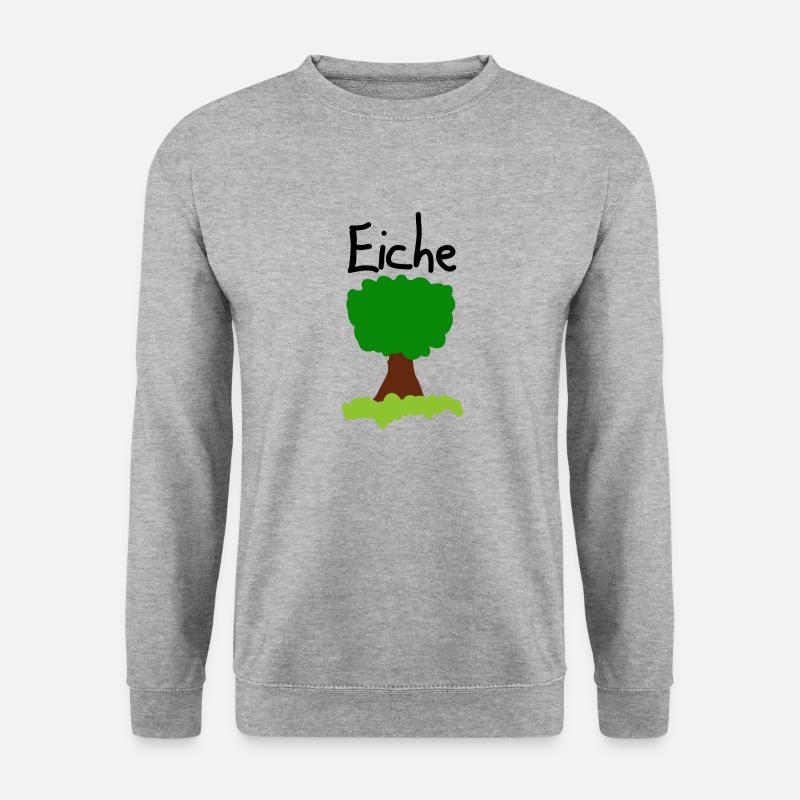 Eiche Baum - Unisex Pullover - Weißgrau meliert