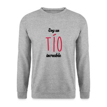 Tía Tío Sobrino Sobrina Bebé Sobrino Nacimiento - Unisex Pullover - Weißgrau meliert - Vorne - Alina (178cm) & Michal (187cm)