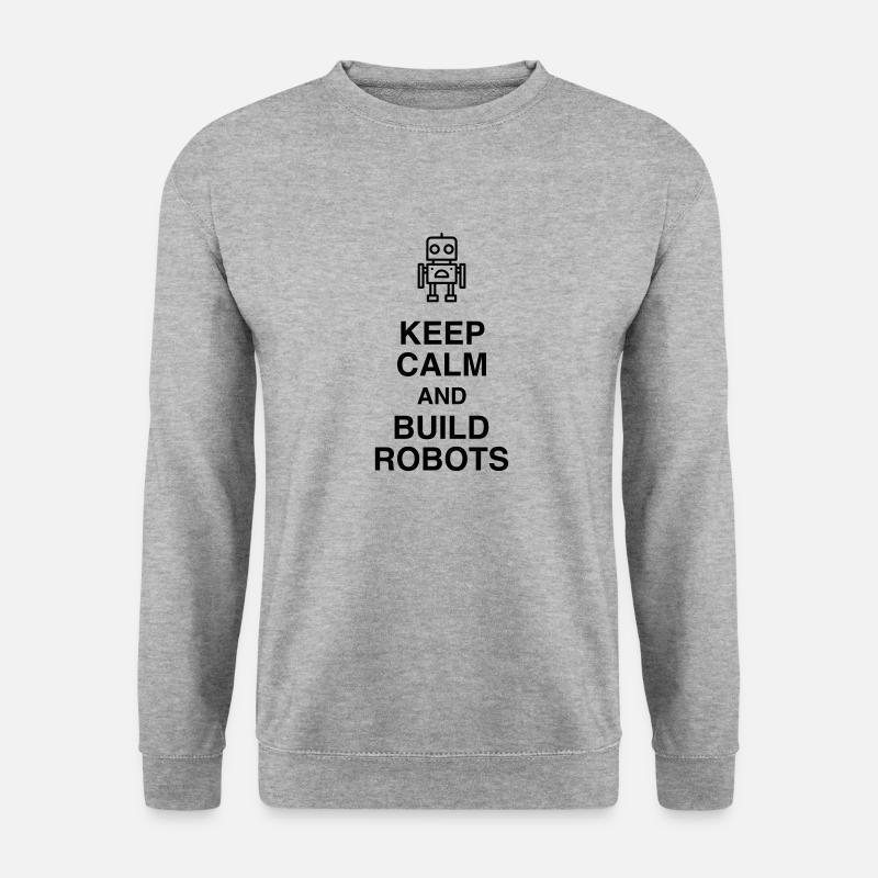 Robotik / Roboter / Robot / Robotics - Unisex Pullover - Weißgrau meliert