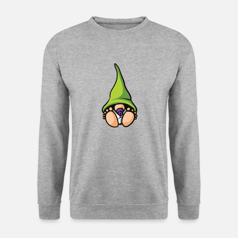 Baby Garten-Zwerg - Unisex Pullover - Weißgrau meliert