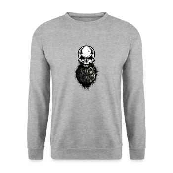 crane tete de mort hipster skull barbu barbe - Sweat-shirt Unisexe - gris chiné - Devant - Alina (178cm) & Michal (187cm)