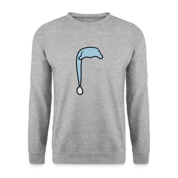 Schlafmütze mit Bommel - Unisex Pullover - Weißgrau meliert - Vorne - Alina (178cm) & Michal (187cm)