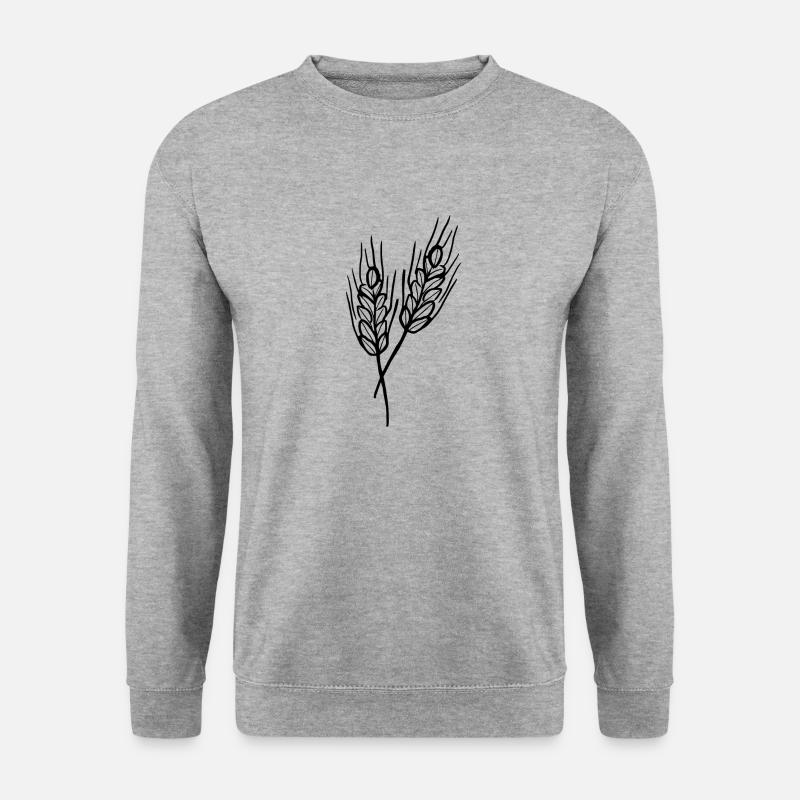 Weizen Illustration Brotbäcker Getreide Geschenk - Unisex Pullover - Weißgrau meliert