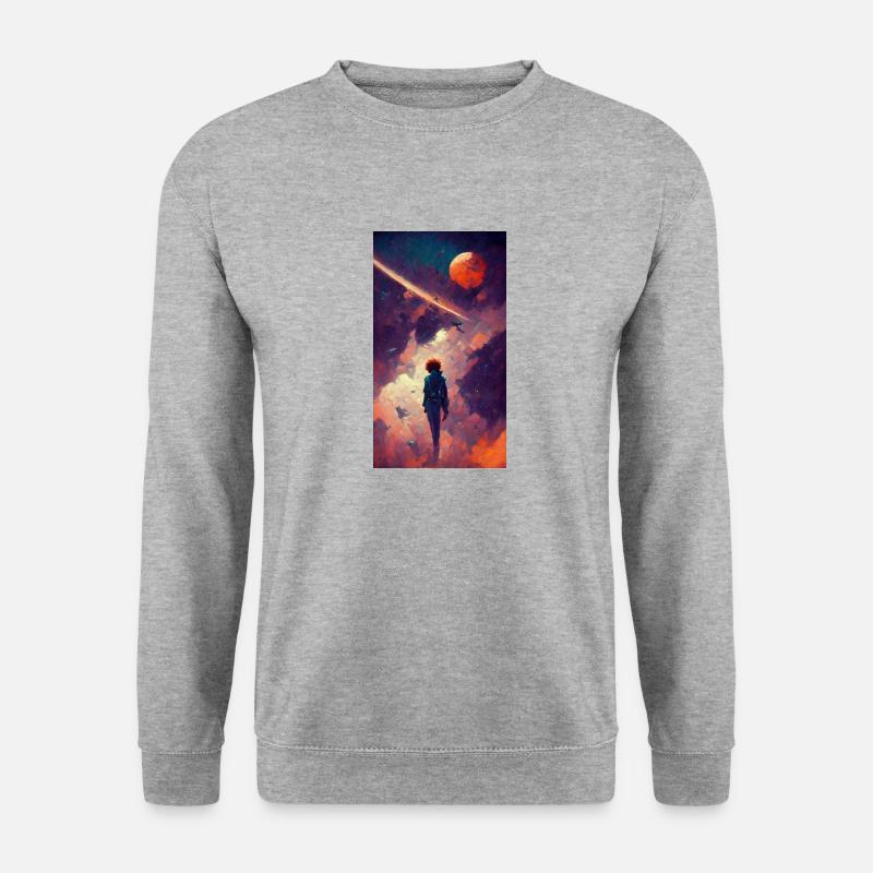 Spike Anime Hommage - Unisex Pullover - Weißgrau meliert
