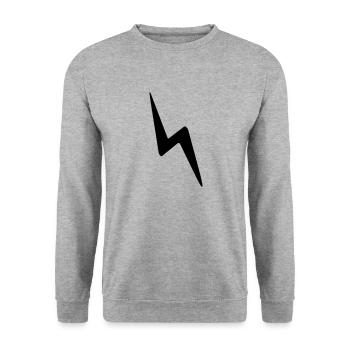 Bltz (1c, B) - Unisex Pullover - Weißgrau meliert - Vorne - Alina (178cm) & Michal (187cm)