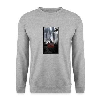 T-shirt creepy forest entering forbidden gift - Unisex Sweatshirt - salt & pepper - Front - Alina (178cm) & Michal (187cm)