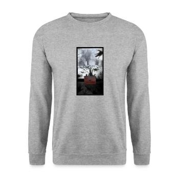 T-shirt creepy forest entering forbidden gift - Unisex Sweatshirt - salt & pepper - Front - Alina (178cm) & Michal (187cm)