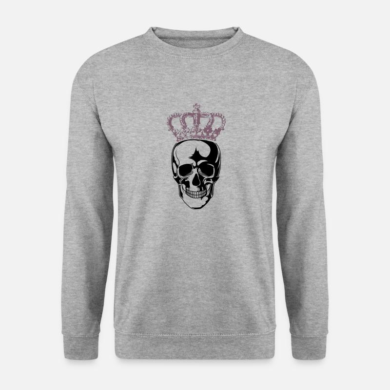 skull king - Unisex Pullover - Weißgrau meliert