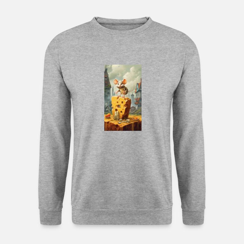 Maus - Unisex Pullover - Weißgrau meliert