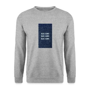 Blue Denim Vintage Typography Clothing Fashion - Unisex Sweatshirt - salt & pepper - Front - Alina (178cm) & Michal (187cm)