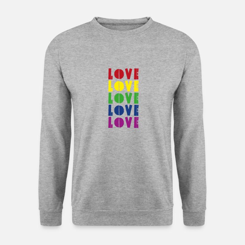 Love - Unisex Pullover - Weißgrau meliert