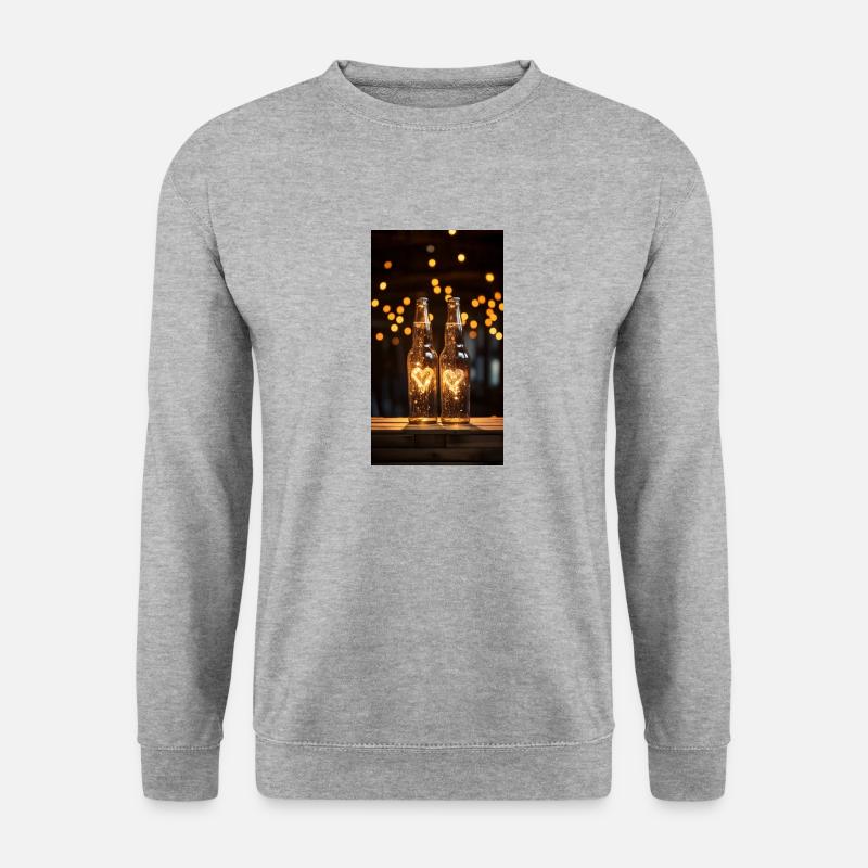 Bierliebe - Unisex Pullover - Weißgrau meliert
