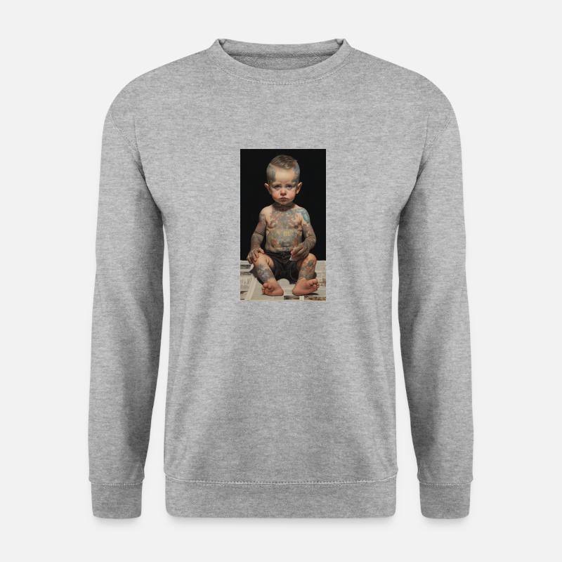 Baby - Unisex Pullover - Weißgrau meliert