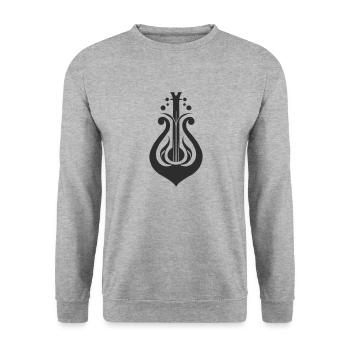 Harp Harmony: Zeitlose Eleganz - Unisex Pullover - Weißgrau meliert - Vorne - Alina (178cm) & Michal (187cm)