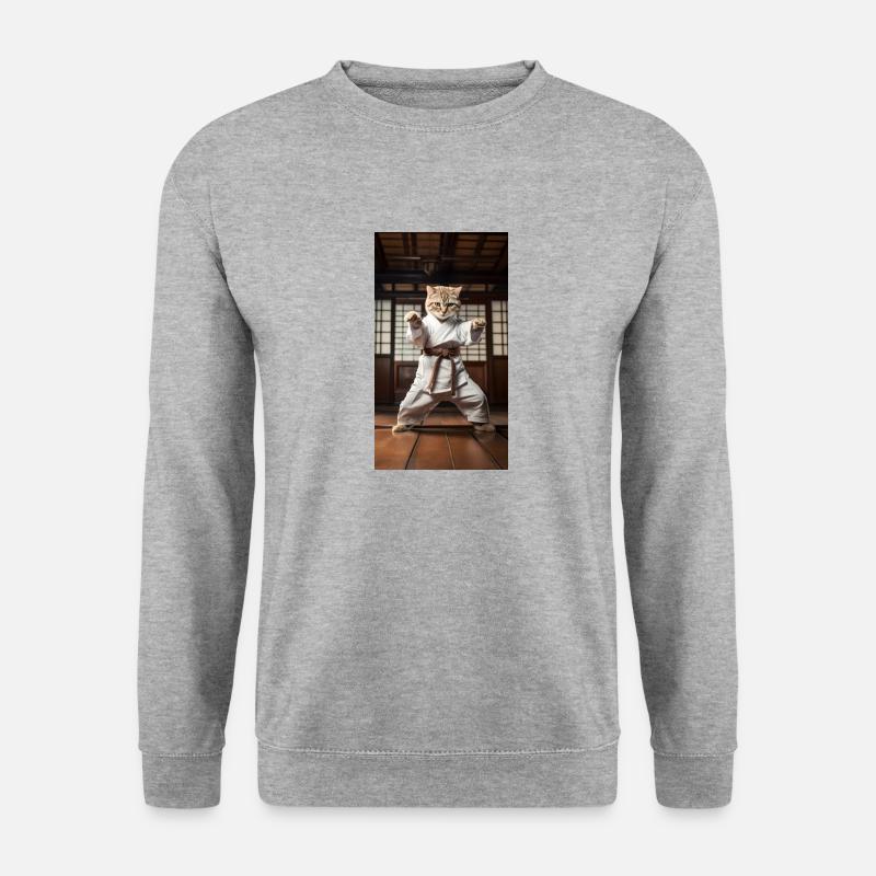 Katze - Unisex Pullover - Weißgrau meliert