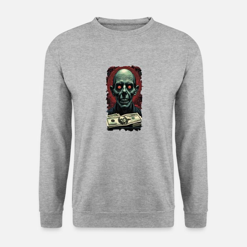 666moneyzombie No. 5 - Unisex Pullover - Weißgrau meliert