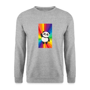 Panda mignon sur les couleurs de l’arc-en-ciel cadeau queer - Sweat-shirt Unisexe - gris chiné - Devant - Alina (178cm) & Michal (187cm)