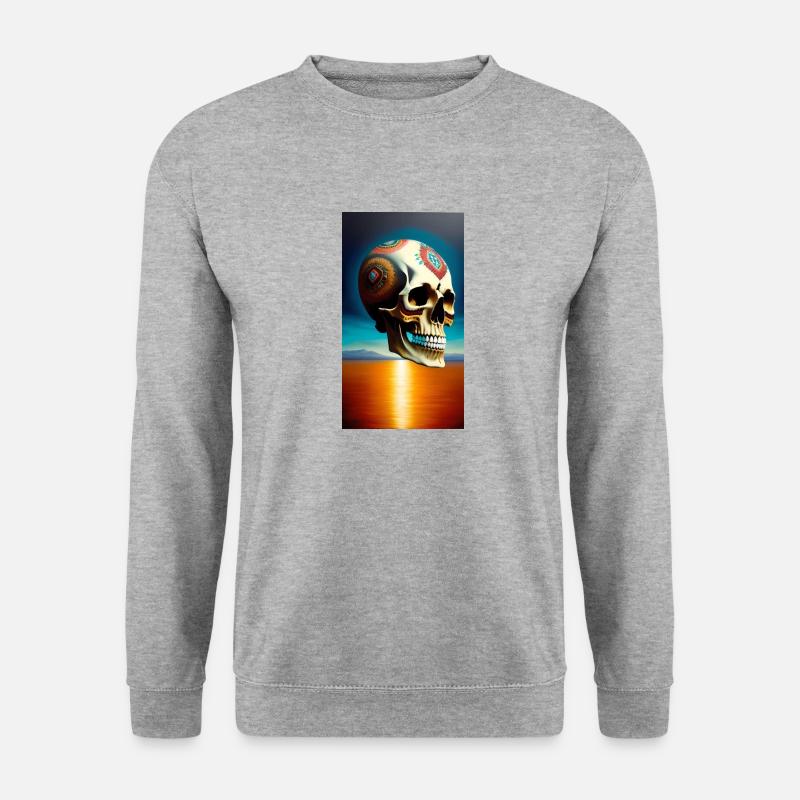 Schädel Logo - Unisex Pullover - Weißgrau meliert