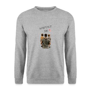 WORLD'S BEST DAD - Unisex Sweatshirt - salt & pepper - Front - Alina (178cm) & Michal (187cm)
