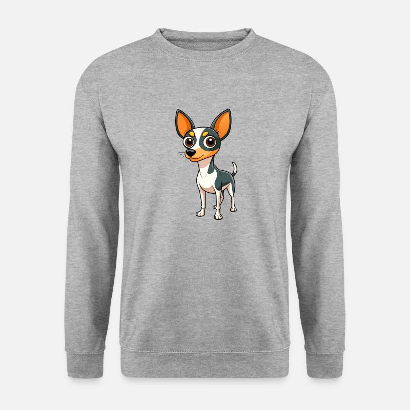 Vigilant Rat Terrier Kunst - Unisex Pullover - Weißgrau meliert