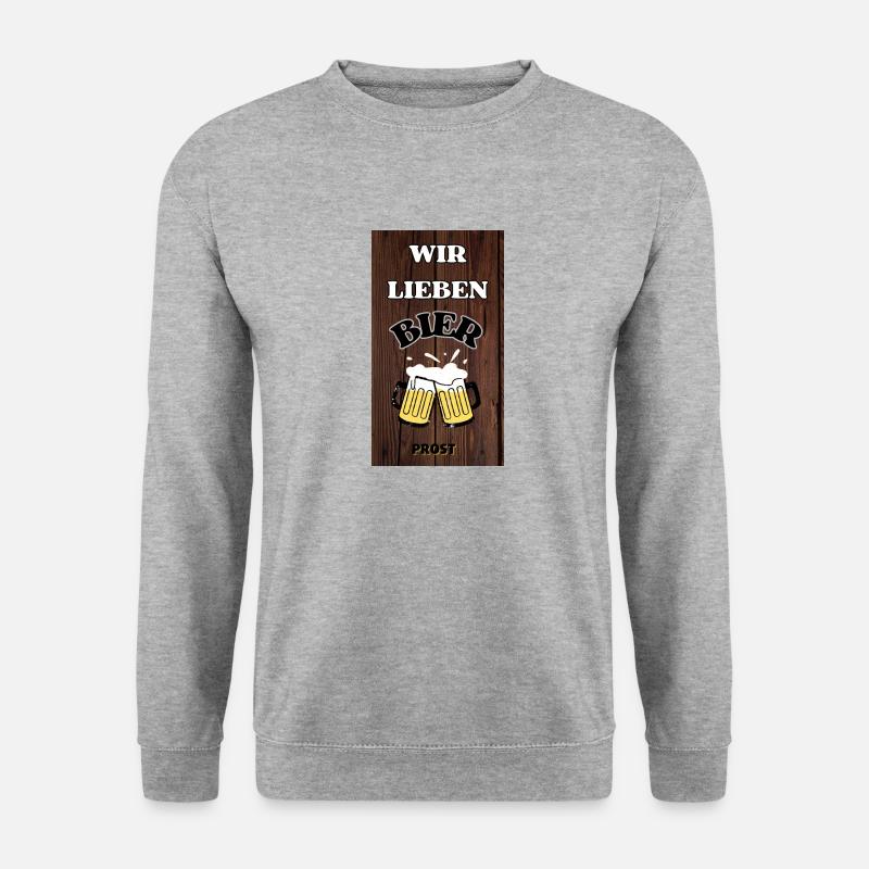 Wir lieben Bier - Unisex Pullover - Weißgrau meliert
