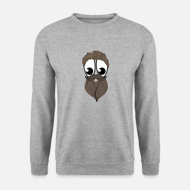 Mann mit Bart - Unisex Pullover - Weißgrau meliert
