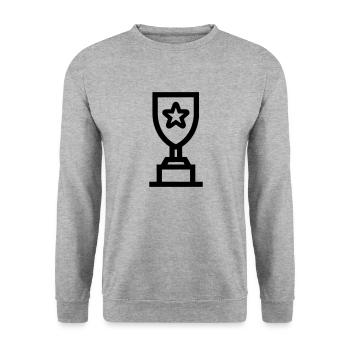 trophy - Unisex Sweatshirt - salt & pepper - Front - Alina (178cm) & Michal (187cm)