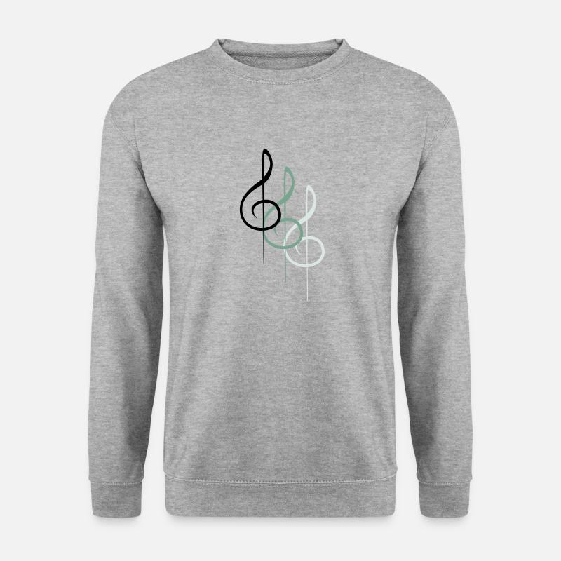 Musik Notenschlüssel Note Melodie Musiknote Sound - Unisex Pullover - Weißgrau meliert