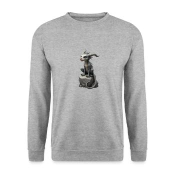 Monster on Stone 2 - Unisex Pullover - Weißgrau meliert - Vorne - Alina (178cm) & Michal (187cm)