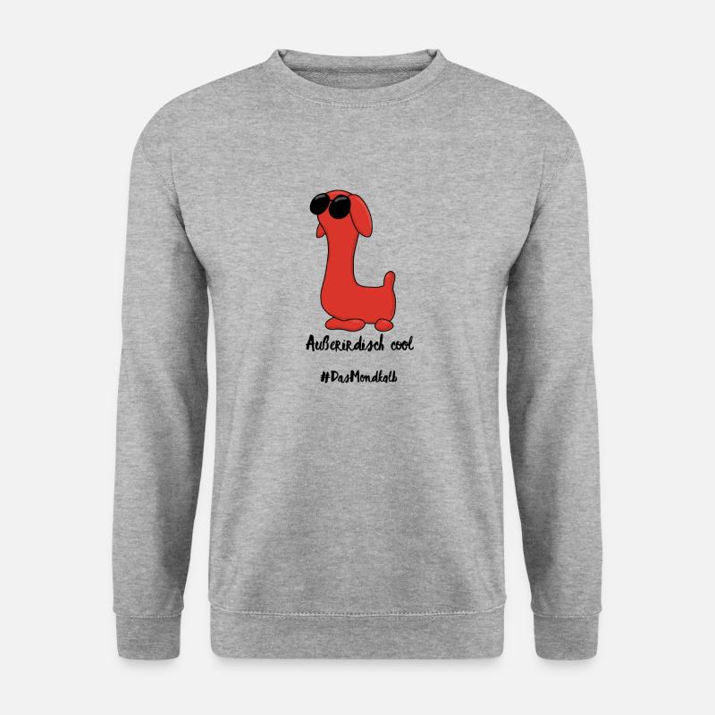 Mondkalb Außerirdisch cool - Unisex Pullover - Weißgrau meliert
