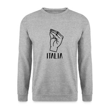 Italia Italiener Italienisch Italien - Unisex Pullover - Weißgrau meliert - Vorne - Alina (178cm) & Michal (187cm)