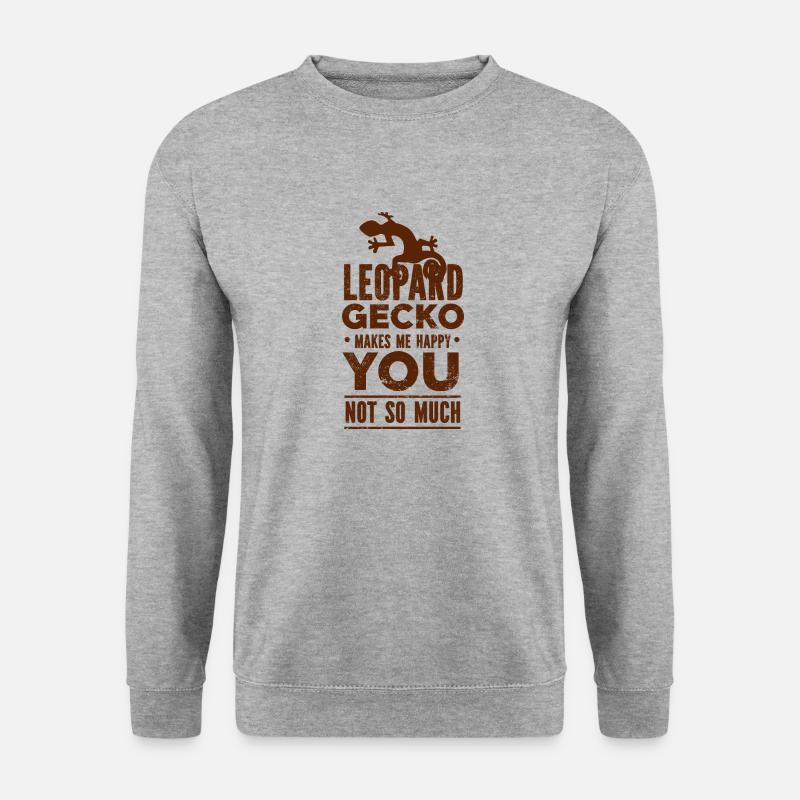 Gecko - Amphibie Tier - Unisex Pullover - Weißgrau meliert