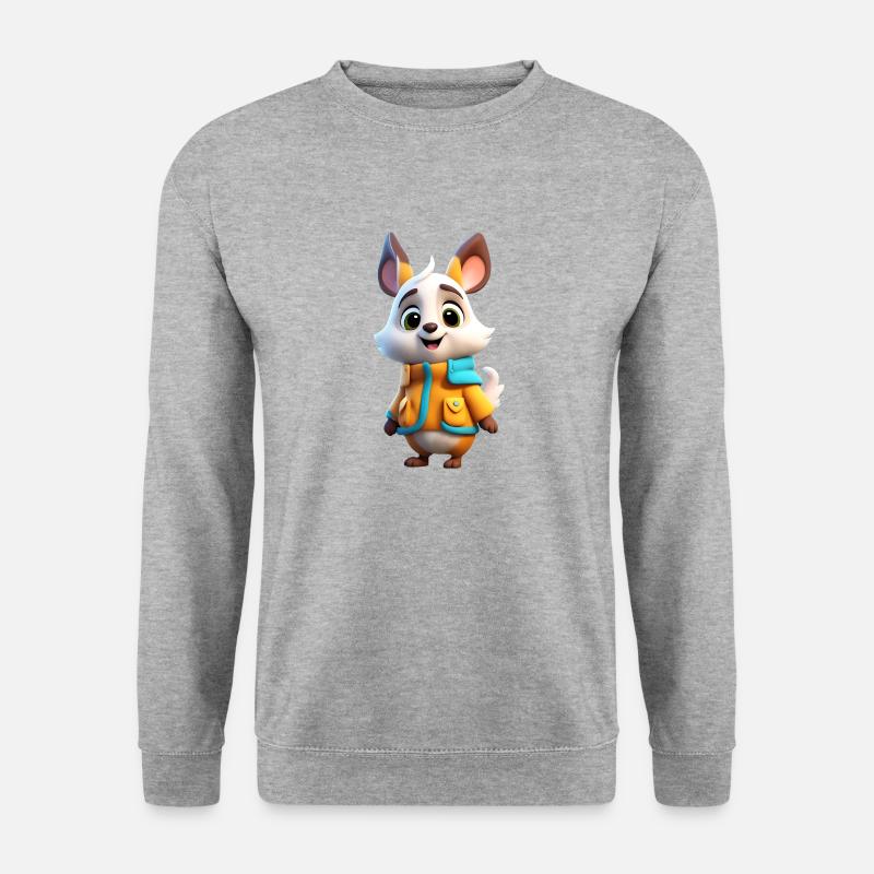 Eichhörnchen Herbst 5 - Unisex Pullover - Weißgrau meliert