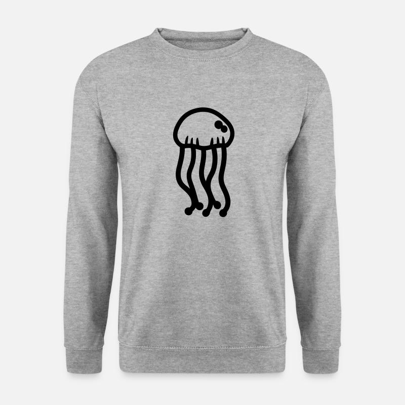 Qualle - Unisex Pullover - Weißgrau meliert