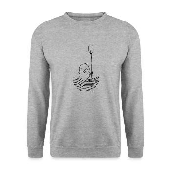 Niedliche rudernde Küken lustige minimalistische Kunst - Unisex Pullover - Weißgrau meliert - Vorne - Alina (178cm) & Michal (187cm)