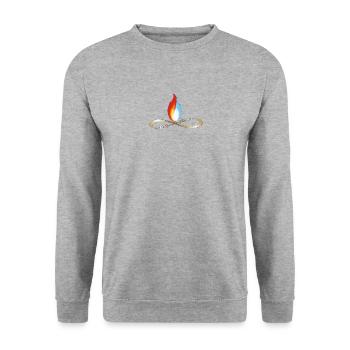 Twin Flame Infinity - Unisex Pullover - Weißgrau meliert - Vorne - Alina (178cm) & Michal (187cm)