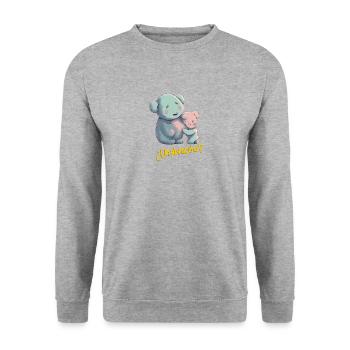 A HUG? - Unisex Sweatshirt - salt & pepper - Front - Alina (178cm) & Michal (187cm)