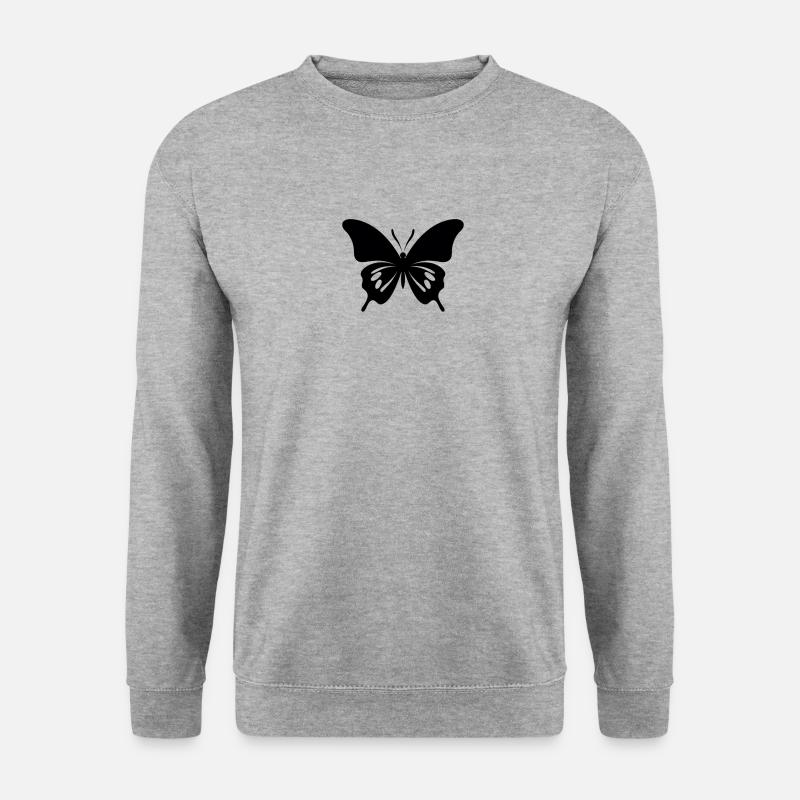Schmetterling - Unisex Pullover - Weißgrau meliert