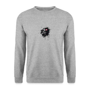 Kunstauge - Unisex Pullover - Weißgrau meliert - Vorne - Alina (178cm) & Michal (187cm)