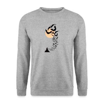 Halloween bats - Unisex Sweatshirt - salt & pepper - Front - Alina (178cm) & Michal (187cm)