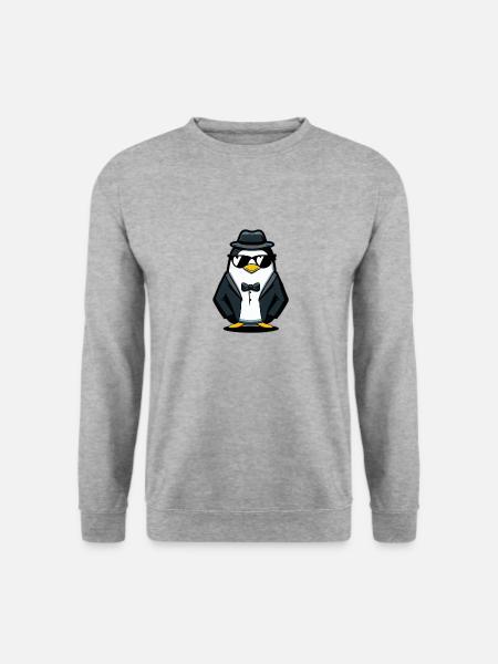 Pinguin - Unisex Pullover - Weißgrau meliert